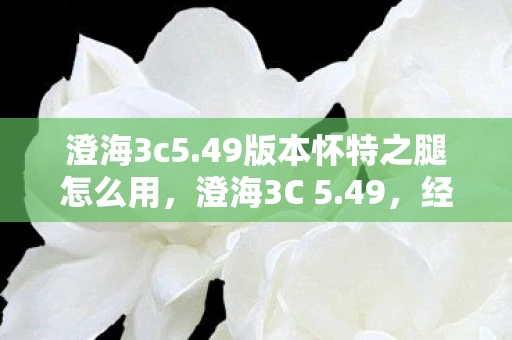 澄海3c5.49版本怀特之腿怎么用，澄海3C 5.49，经典再现，策略与激情的碰撞