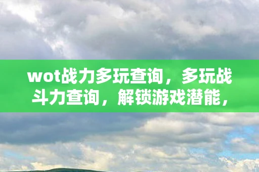 wot战力多玩查询，多玩战斗力查询，解锁游戏潜能，提升战斗力的秘密武器