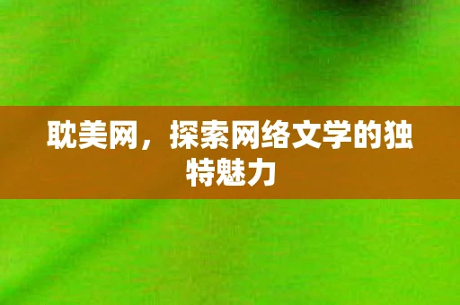 耽美网，探索网络文学的独特魅力