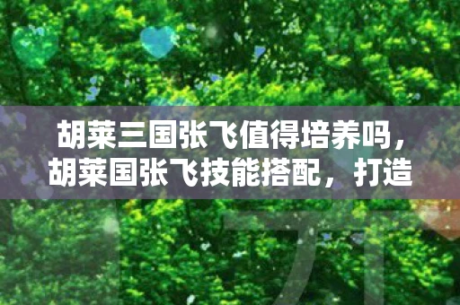 胡莱三国张飞值得培养吗，胡莱国张飞技能搭配，打造最强战斗力的策略指南