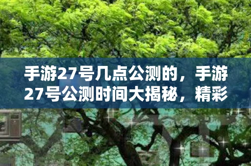 手游27号几点公测的，手游27号公测时间大揭秘，精彩不容错过！