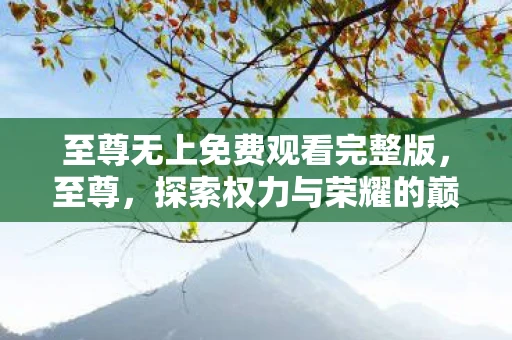 至尊无上免费观看完整版，至尊，探索权力与荣耀的巅峰