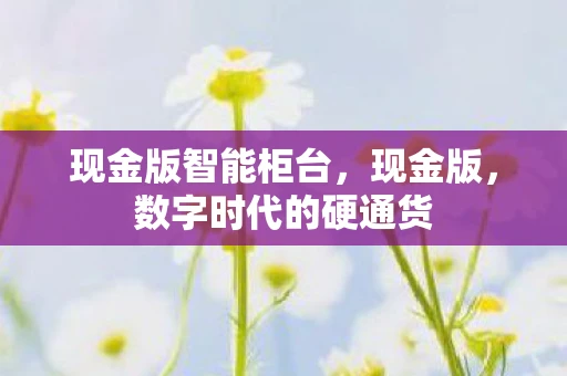 现金版智能柜台，现金版，数字时代的硬通货