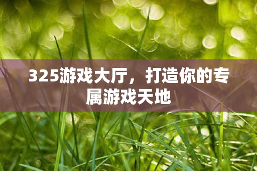 325游戏大厅，打造你的专属游戏天地