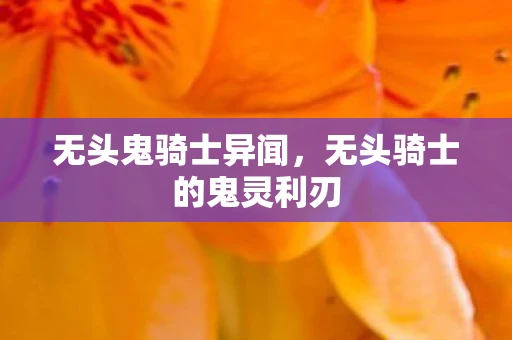 无头鬼骑士异闻，无头骑士的鬼灵利刃