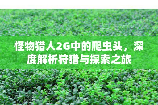 怪物猎人2G中的爬虫头图片