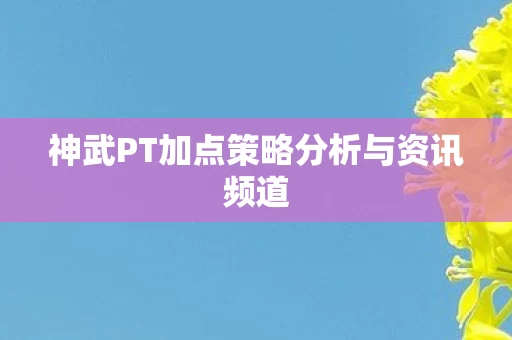 神武PT加点策略分析与资讯频道图片
