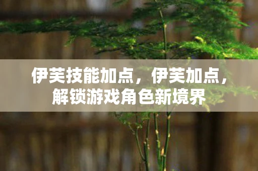 伊芙技能加点，伊芙加点，解锁游戏角色新境界