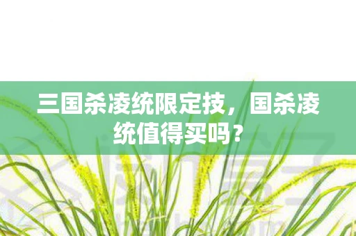 三国杀凌统限定技，国杀凌统值得买吗？