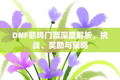 DNF悲鸣门票深度解析图片