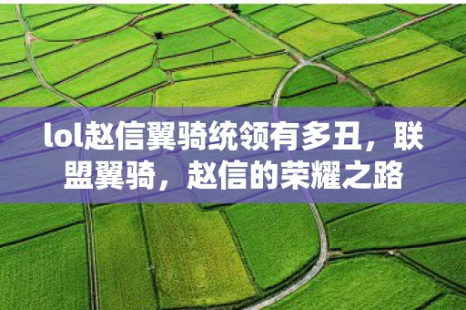 lol赵信翼骑统领有多丑，联盟翼骑，赵信的荣耀之路