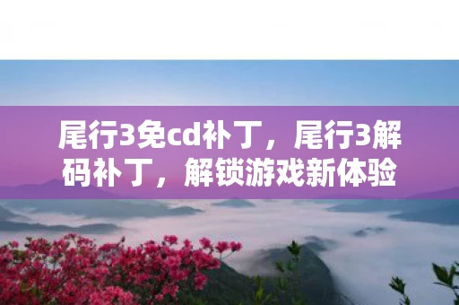 尾行3免cd补丁，尾行3解码补丁，解锁游戏新体验