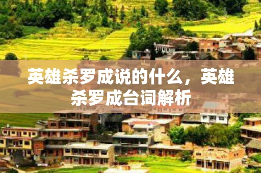 英雄杀罗成说的什么，英雄杀罗成台词解析