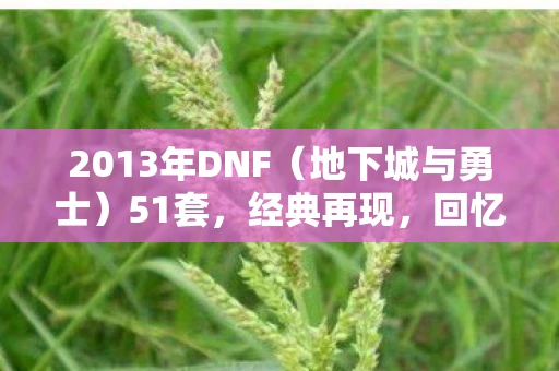 2013年DNF（地下城与勇士）51套，经典再现，回忆杀！