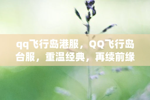 qq飞行岛港服，QQ飞行岛台服，重温经典，再续前缘