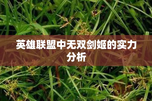 英雄联盟中无双剑姬的实力分析图片