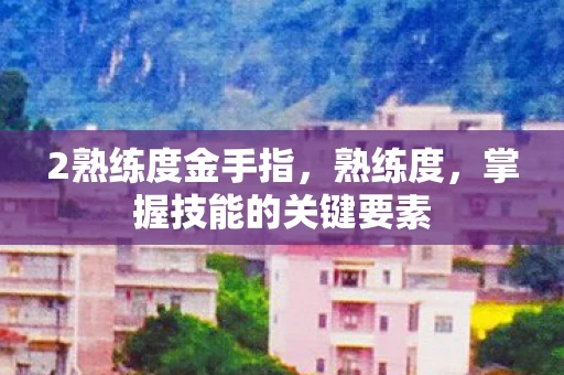 2熟练度金手指，熟练度，掌握技能的关键要素