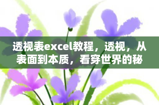 透视表excel教程，透视，从表面到本质，看穿世界的秘密