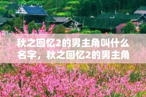 秋之回忆2的男主角叫什么名字，秋之回忆2的男主角，一段青春与爱情的深刻印记