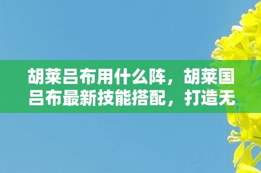 胡莱吕布用什么阵，胡莱国吕布最新技能搭配，打造无敌战神的秘密武器