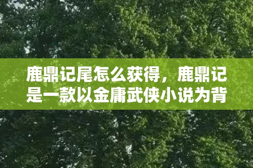 鹿鼎记尾怎么获得，鹿鼎记是一款以金庸武侠小说为背景的MMORPG游戏，玩家可以在游戏中体验丰富的剧情和战斗。在游戏中，升级是玩家提升实力的重要途径之一。本文将详细介绍鹿鼎记中如何快速提升等级，帮助玩家更好地享受游戏