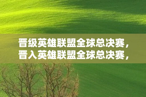 晋级英雄联盟全球总决赛，晋入英雄联盟全球总决赛，挑战与荣耀的巅峰