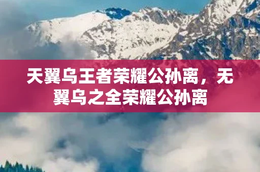 天翼乌王者荣耀公孙离，无翼乌之全荣耀公孙离