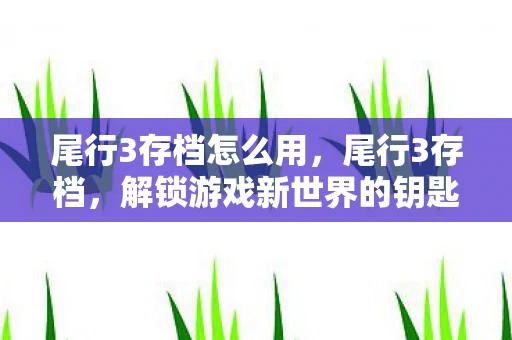 尾行3存档怎么用，尾行3存档，解锁游戏新世界的钥匙