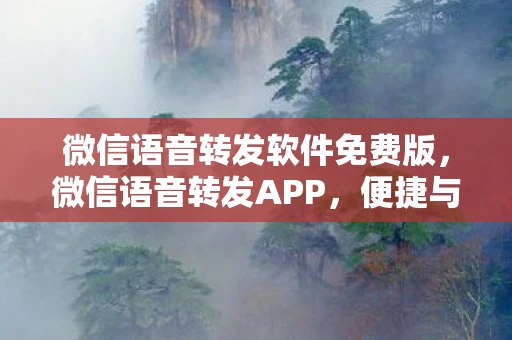 微信语音转发软件免费版，微信语音转发APP，便捷与风险并存的新工具