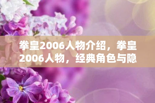 拳皇2006人物介绍，拳皇2006人物，经典角色与隐藏英雄解析