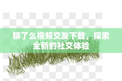 聊了么视频交友下载图片