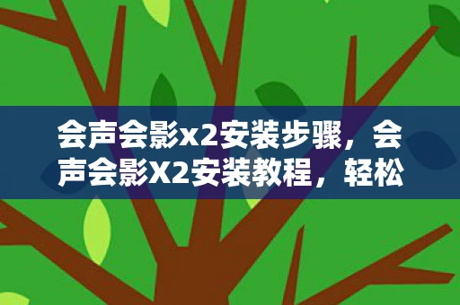 会声会影x2安装步骤，会声会影X2安装教程，轻松上手，创意无限