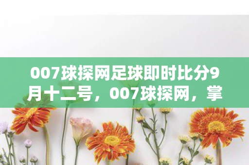 007球探网足球即时比分9月十二号，007球探网，掌握足球即时比分，洞悉比赛动态