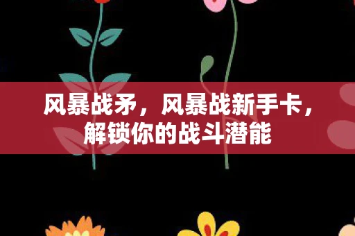风暴战矛，风暴战新手卡，解锁你的战斗潜能