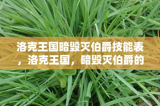 洛克王国暗毁灭伯爵技能表，洛克王国，暗毁灭伯爵的神秘面纱