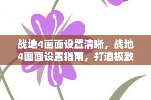 战地4画面设置清晰，战地4画面设置指南，打造极致游戏体验