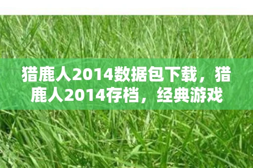 猎鹿人2014数据包下载，猎鹿人2014存档，经典游戏的回忆与传承