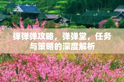 弹弹弹攻略，弹弹堂，任务与策略的深度解析