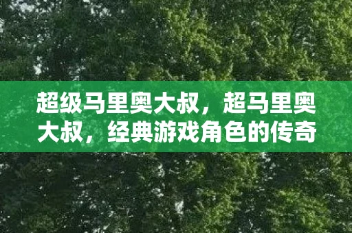 超级马里奥大叔，超马里奥大叔，经典游戏角色的传奇故事