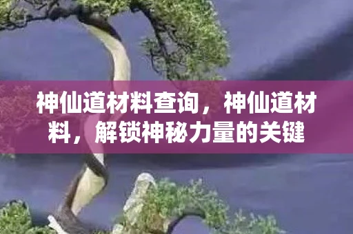 神仙道材料查询，神仙道材料，解锁神秘力量的关键