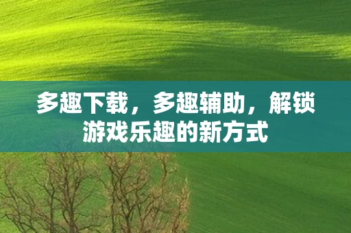 多趣下载，多趣辅助，解锁游戏乐趣的新方式