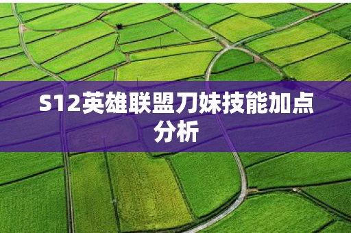 S12英雄联盟刀妹技能加点分析图片