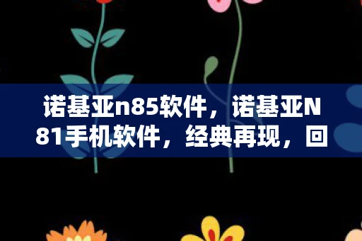 诺基亚n85软件,诺基亚N81手机软件,经典再现,回忆与创新的碰撞 诺基亚n85软件,诺基亚N81手机软件,经典再现,回忆与创新的碰撞