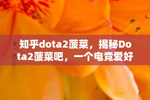 知乎dota2菠菜，揭秘Dota2菠菜吧，一个电竞爱好者的神秘乐园