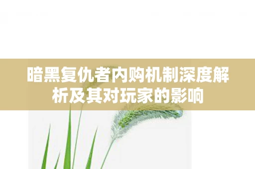 暗黑复仇者内购机制深度解析及其对玩家的影响图片