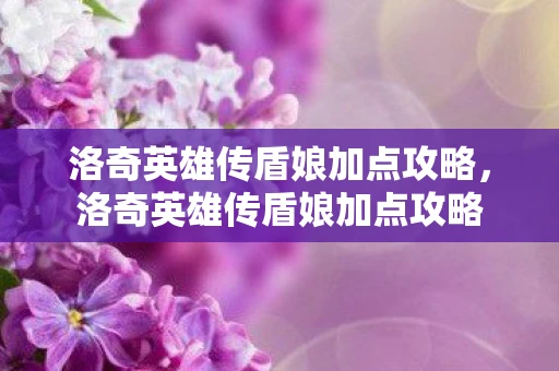 洛奇英雄传盾娘加点攻略，洛奇英雄传盾娘加点攻略