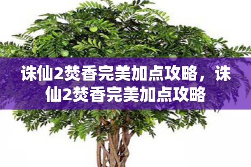 诛仙2焚香完美加点攻略，诛仙2焚香完美加点攻略
