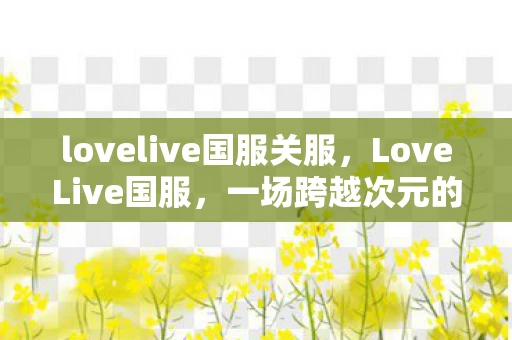 lovelive国服关服，LoveLive国服，一场跨越次元的音乐盛宴