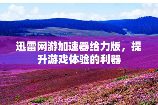 迅雷网游加速器给力版，提升游戏体验的利器