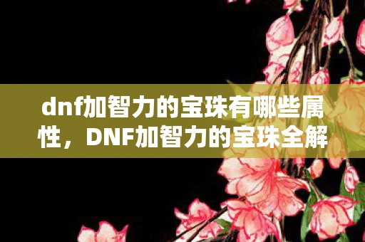 dnf加智力的宝珠有哪些属性，DNF加智力的宝珠全解析